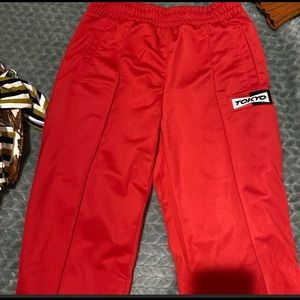 Forever 21 red cargo joggers